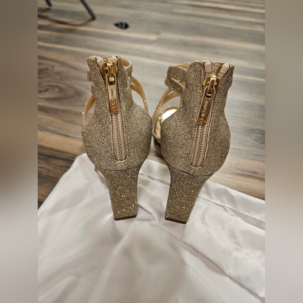 Jimmy Choo Selina 85 Dusty Glitter High Heel - Picture 8 of 13